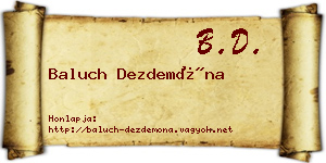 Baluch Dezdemóna névjegykártya